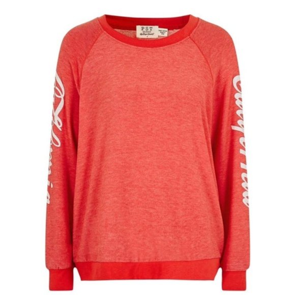 UO PST So Soft Californi Sweatshirt Red Size Small - Picture 12 of 13